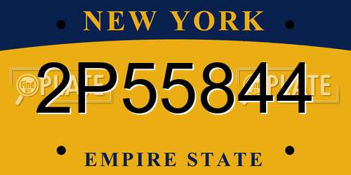 2P55844 New York License Plate