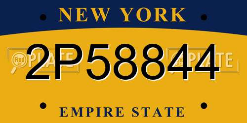 2P58844 New York License Plate