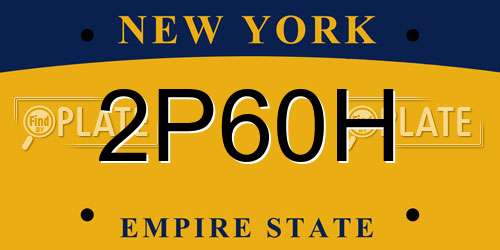 2P60H New York License Plate