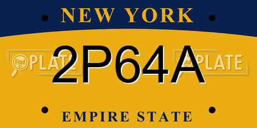 2P64A New York License Plate