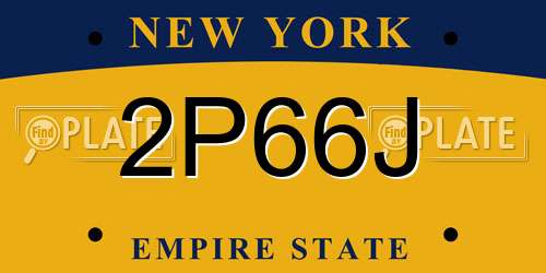 2P66J New York License Plate