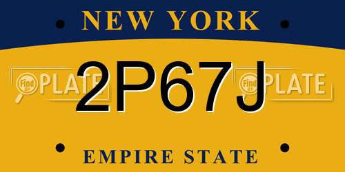 2P67J New York License Plate