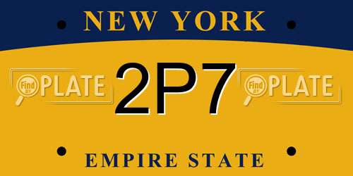 2P7 New York License Plate