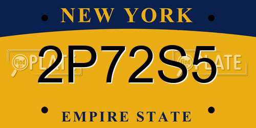 2P72S5 New York License Plate