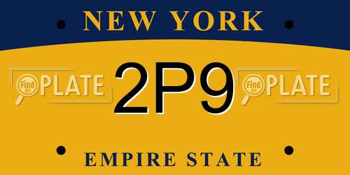2P9 New York License Plate