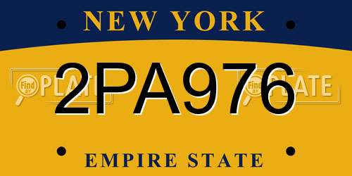 2PA976 New York License Plate