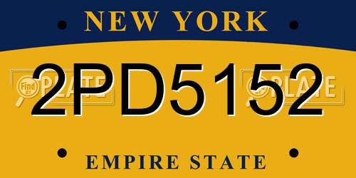 2PD5152 New York License Plate