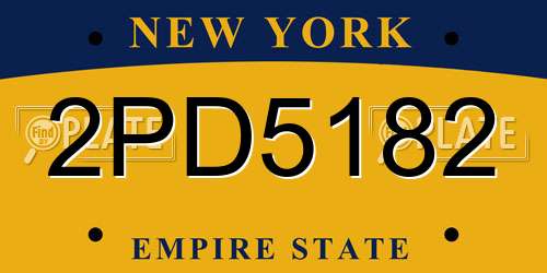 2PD5182 New York License Plate