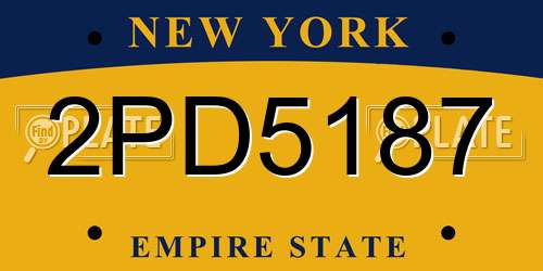 2PD5187 New York License Plate