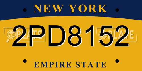 2PD8152 New York License Plate