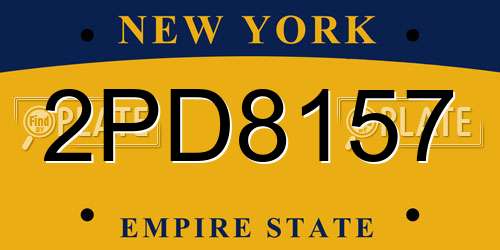 2PD8157 New York License Plate