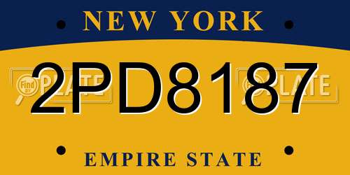 2PD8187 New York License Plate
