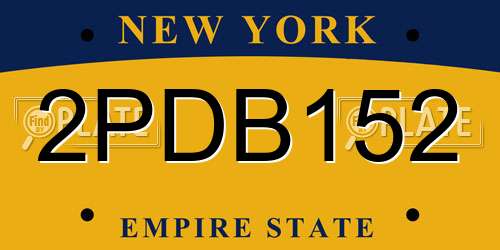 2PDB152 New York License Plate