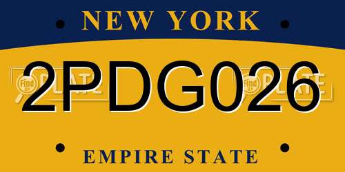2PDG026 New York License Plate