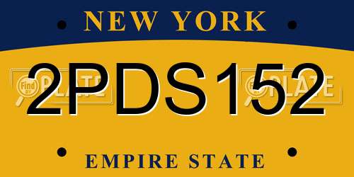 2PDS152 New York License Plate