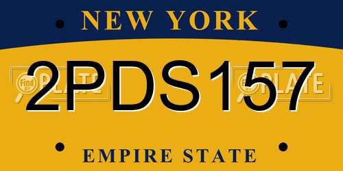 2PDS157 New York License Plate