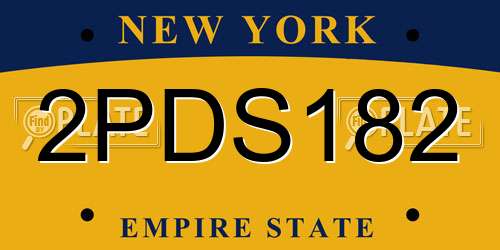 2PDS182 New York License Plate