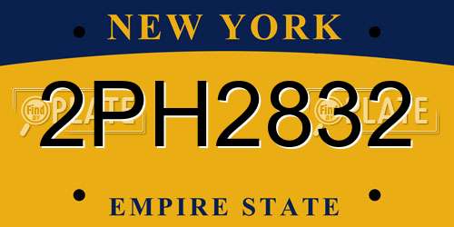 2PH2832 New York License Plate