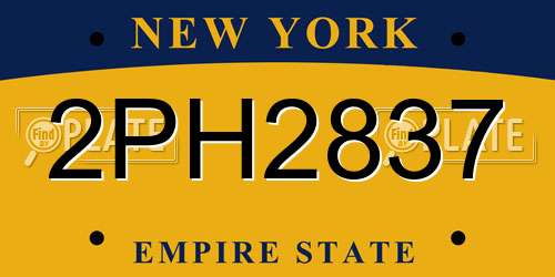 2PH2837 New York License Plate