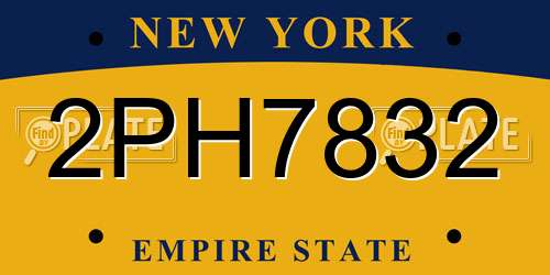 2PH7832 New York License Plate
