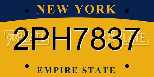 2PH7837 New York License Plate