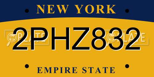 2PHZ832 New York License Plate