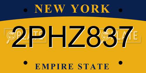 2PHZ837 New York License Plate
