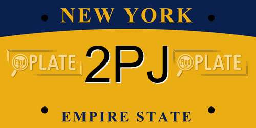 2PJ New York License Plate