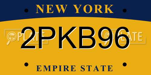 2PKB96 New York License Plate