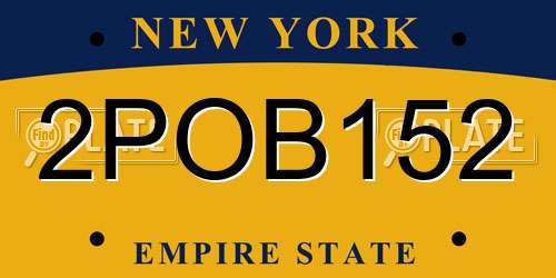 2POB152 New York License Plate