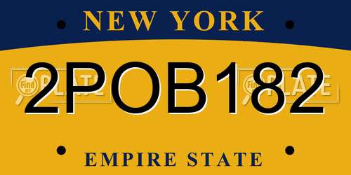 2POB182 New York License Plate