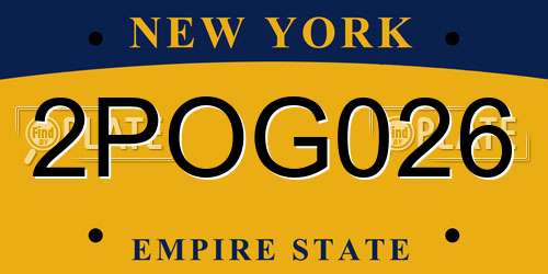2POG026 New York License Plate