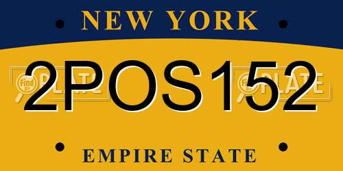2POS152 New York License Plate