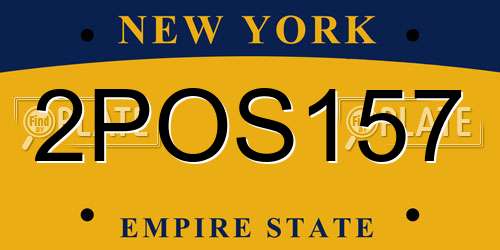 2POS157 New York License Plate
