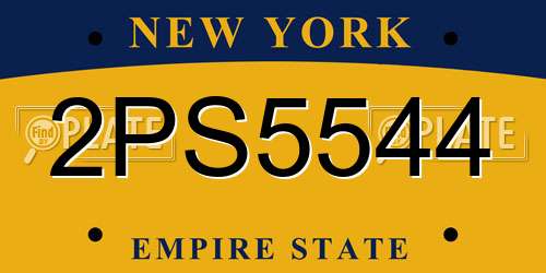 2PS5544 New York License Plate