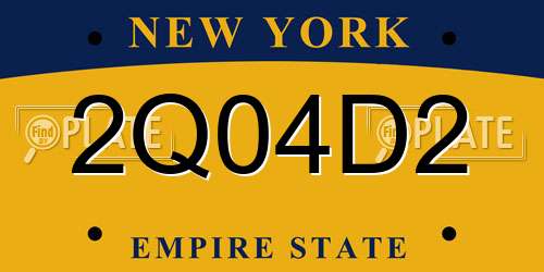 2Q04D2 New York License Plate
