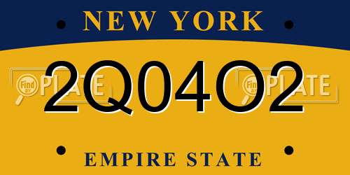 2Q04O2 New York License Plate