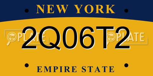 2Q06T2 New York License Plate
