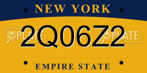 2Q06Z2 New York License Plate