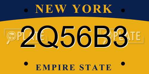 2Q56B3 New York License Plate