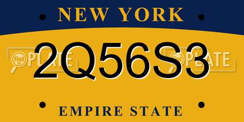 2Q56S3 New York License Plate