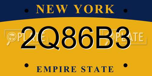 2Q86B3 New York License Plate