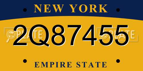 2Q87455 New York License Plate