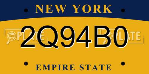 2Q94B0 New York License Plate