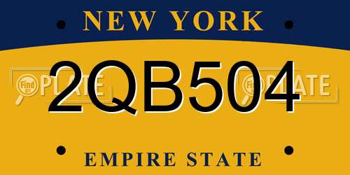 2QB504 New York License Plate