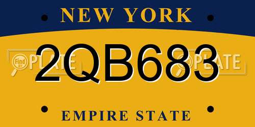 2QB683 New York License Plate
