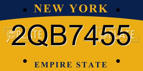 2QB7455 New York License Plate