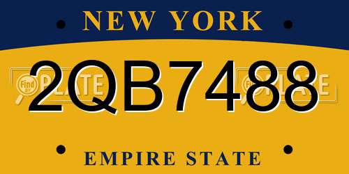 2QB7488 New York License Plate