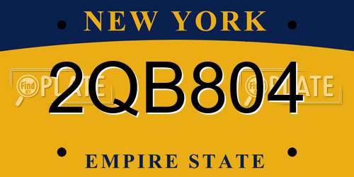 2QB804 New York License Plate