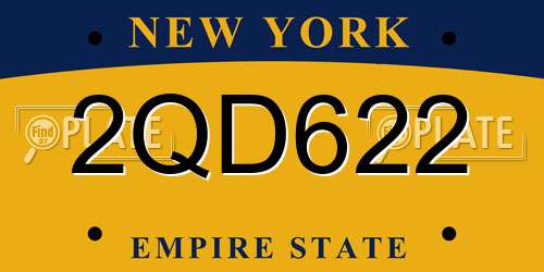 2QD622 New York License Plate